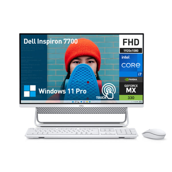Dell All In One Desktop Computer 27 Inch Touchscreen FHD, Home Business AIO PC Desktop, Intel Core i7, NVIDIA GeForce MX330, 32GB RAM 1TB SSD+1TB HDD, Windows 11 Pro, RJ-45, USB-C, Webcam