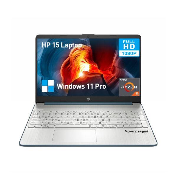 HP 15.6 Inch FHD Laptop for Business and College, AMD Ryzen 5 5500U, 16GB RAM, 1TB SSD, Windows 11 Pro, Full Size Keyboard, Spruce Blue