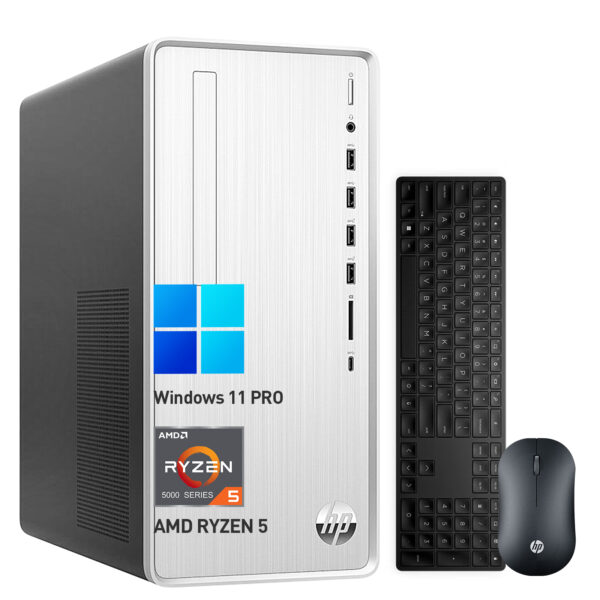 HP Desktop Computer Tower PC, AMD Ryzen 5 Pavilion Desktop Tower for Business and Gaming, 16GB RAM 1TB SSD, Windows 11 Pro, Wi-Fi 6, Ethernet RJ-45, HDMI, USB-C